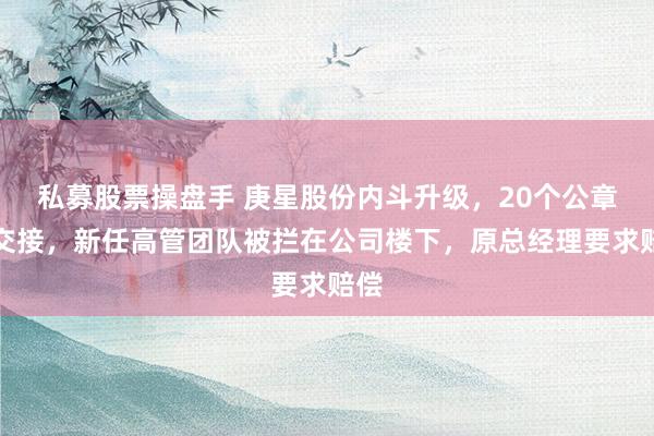 私募股票操盘手 庚星股份内斗升级，20个公章未交接，新任高管团队被拦在公司楼下，原总经理要求赔偿