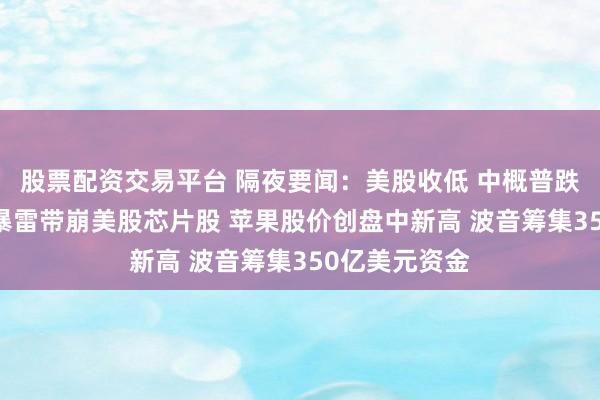 股票配资交易平台 隔夜要闻：美股收低 中概普跌 阿斯麦业绩暴雷带崩美股芯片股 苹果股价创盘中新高 波音筹集350亿美元资金