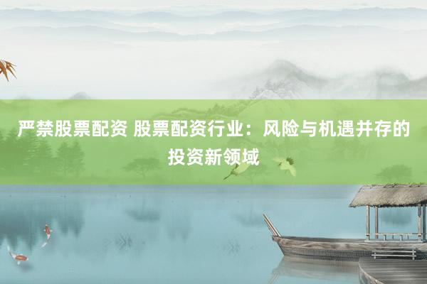 严禁股票配资 股票配资行业：风险与机遇并存的投资新领域