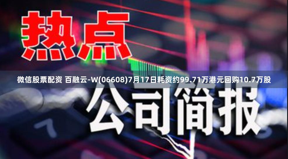 微信股票配资 百融云-W(06608)7月17日耗资约99.71万港元回购10.7万股